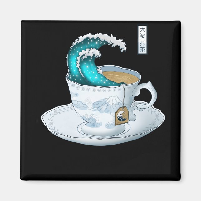Tea Underbar Wave Av Kanagawa Magnet (Framsidan)