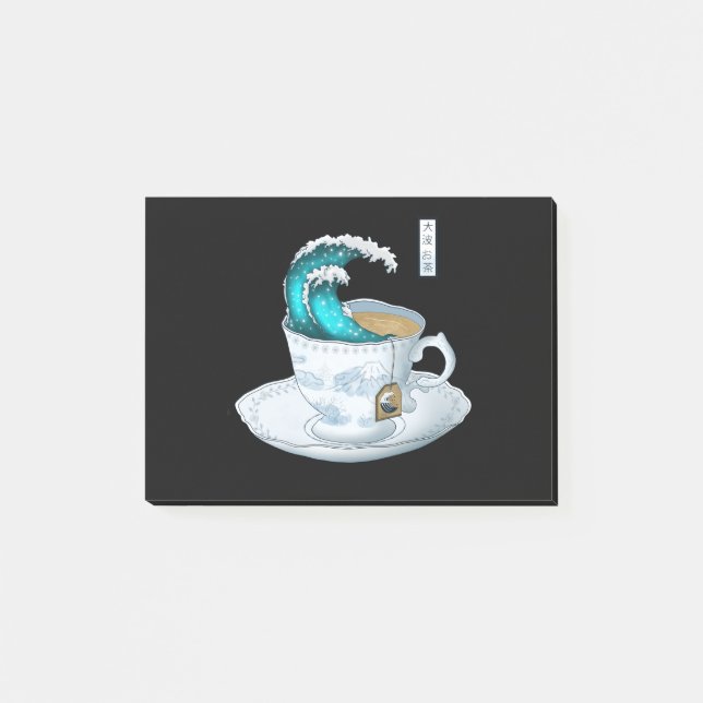 Tea Underbar Wave Av Kanagawa Post-it Block (Framsida)