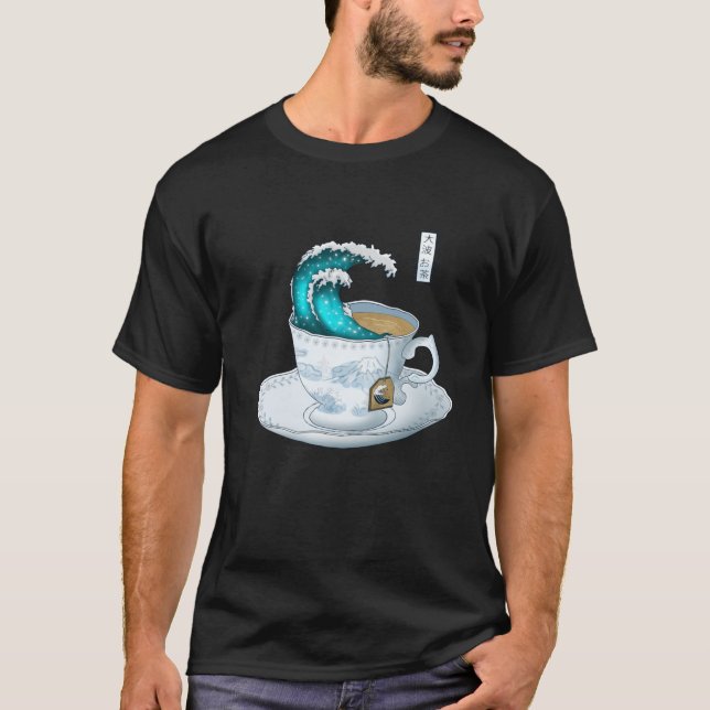Tea Underbar Wave Av Kanagawa T Shirt (Framsida)