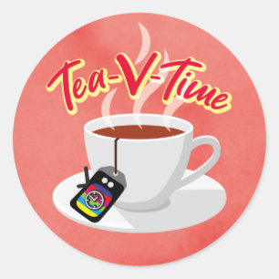 Tea-V-tidsinställning Runt Klistermärke
