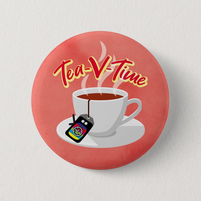 Tea-V-Time Medium Badge Knapp (Framsida)