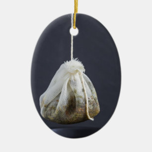 Tea-väskan hängs i kopp julgransprydnad keramik