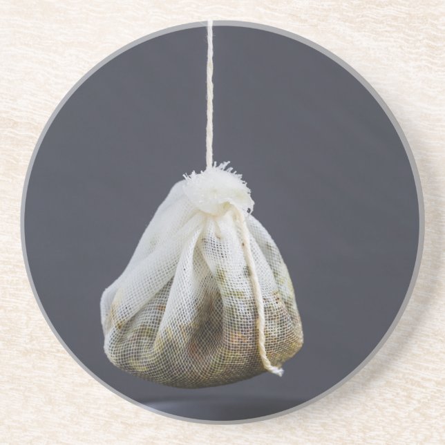 Tea-väskan hängs i kopp underlägg sandsten (Framsidan)