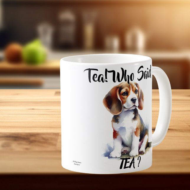 Tea! Vem sa Tea? Cute Beagle Kaffemugg (Created with Tea Drinkers )