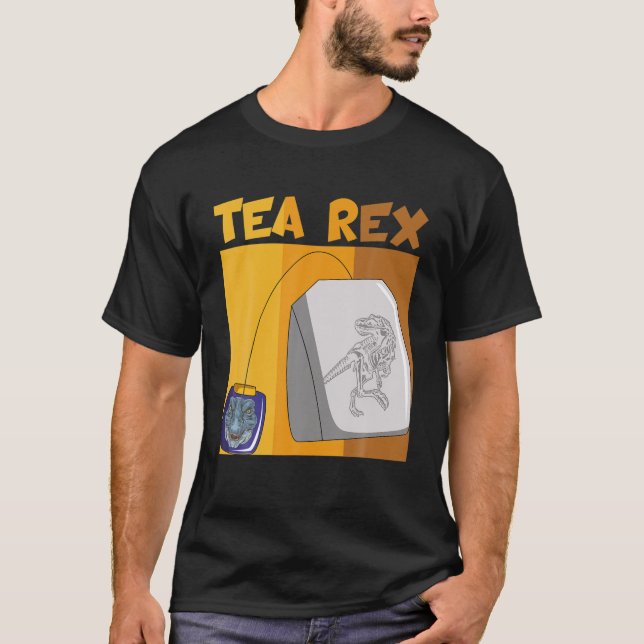 Teabag Funny Tea Rex T Shirt (Framsida)