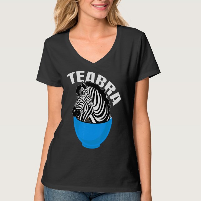 Teabra Tea Zebra T Shirt (Framsida)