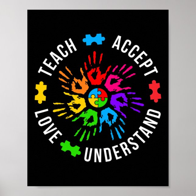 Teach Accepterar Kärlek förstår kvinnoläraryrket L Poster (Framsidan)