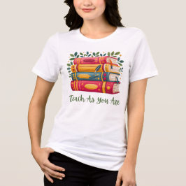 Teach As You Are Tee - Book & Leaf Tri-Blend Shirt