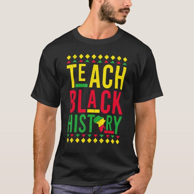 Teach Black History Month Afro African Pride Boys  T Shirt (Framsida)