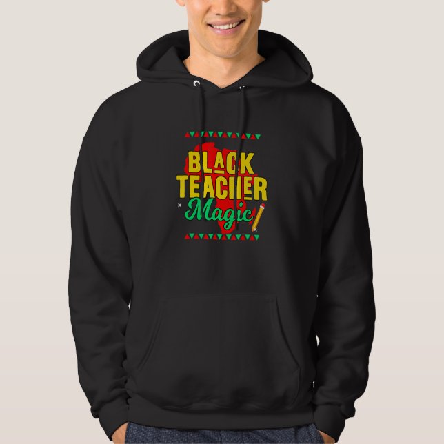 Teach Black History Month Kids Black Teacher Afric Hoodie (Framsida)
