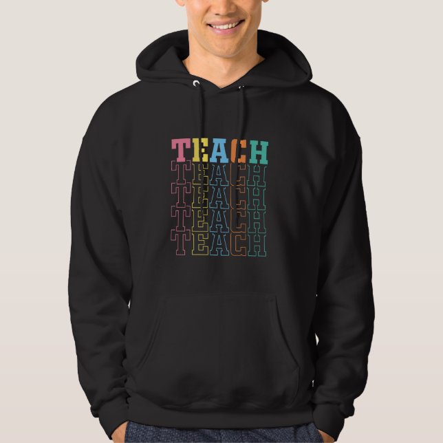 Teach Compassion Kindness Confidence, Cute Teacher Hoodie (Framsida)