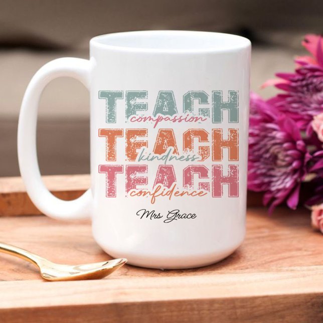 Teach Compassion Kindness,Personlig-lärare Två-Tonad Mugg (Teach Compassion Kindness ,Personalized teacher mug)