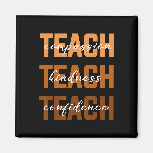 Teach Compion Kindness Black History Melanin Afro Magnet (Framsidan)