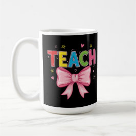Teach Coquette Bow Crayon Teacher Kids Funny Kaffemugg