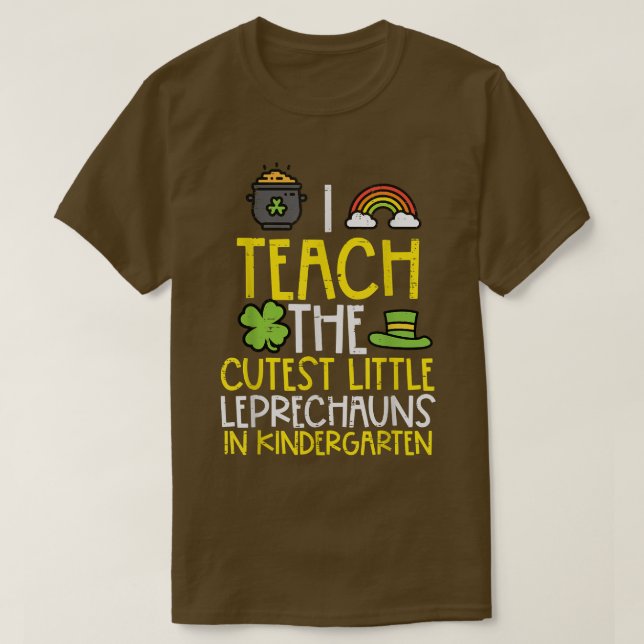 Teach Cutest Leprechaun Kindergarten St Patricks D T Shirt (Design framsida)