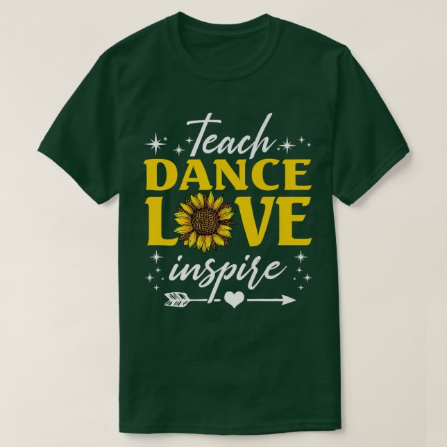 Teach Dance Kärlek Inspire Solros Leopard Premium T Shirt (Design framsida)