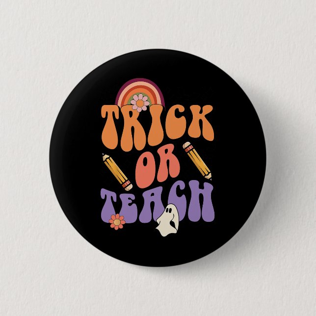 Teach eller Teach Retro Fall Halloween Costumes Te Knapp (Framsida)