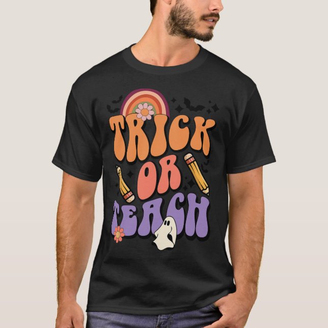 Teach eller Teach Retro Fall Halloween Costumes Te T Shirt (Framsida)