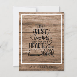 TEACH from HEART not A BOK LÄRARE Namngiven Gift