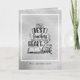TEACH from HEART not A BOK LÄRARE Namngiven Gift Anteckningskort