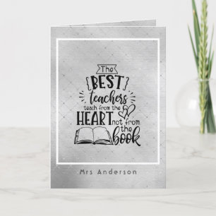TEACH from HEART not A BOK LÄRARE Namngiven Gift Anteckningskort