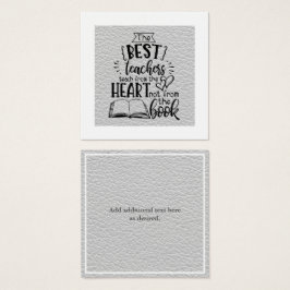 TEACH from HEART not A BOK LÄRARE Namngiven Gift Fyrkantigt Visitkort