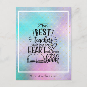 TEACH from HEART not A BOK LÄRARE Namngiven Gift Vykort