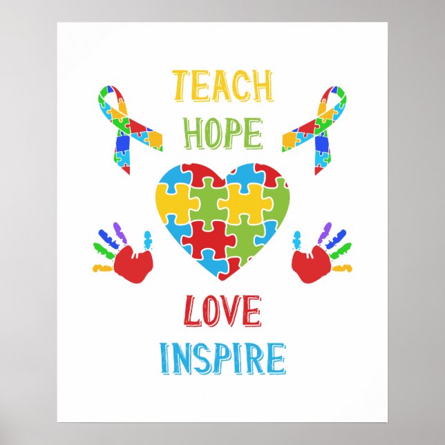 Teach Hope Kärlek Inspire Poster (Framsidan)