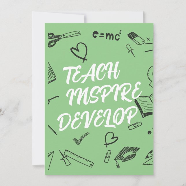 TEACH INSPIRE DEVELOP Teacher Card Tack Kort (Framsida)