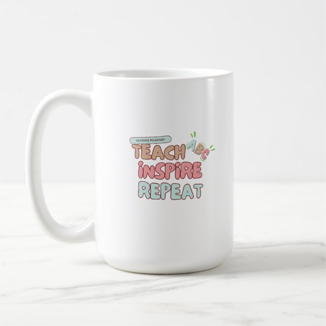 "Teach, Inspire, Repeat" Kaffemugg (Vänster)