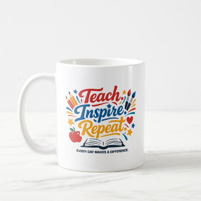 Teach - Inspire - Repeat  Kaffemugg (Vänster)