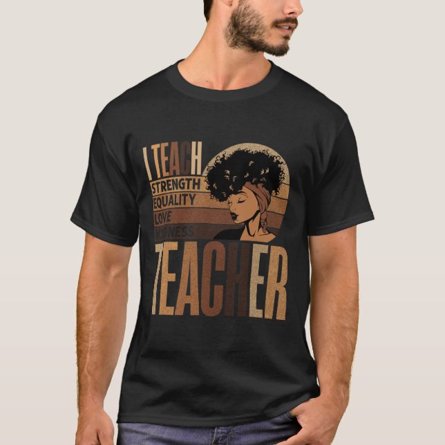 Teach Kärlek Equality Strength Kindness Teacher Af T Shirt (Framsida)