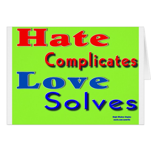 Teach kärlek hälsningskort (Framsidan Horizontal)