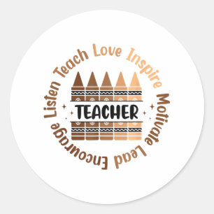 Teach Kärlek Inspire African Proud Afro Melanin Te Runt Klistermärke