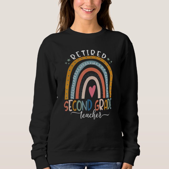 Teach Kärlek Inspire Boho Rainbow Retrött 2nd Klas T Shirt (Framsida)