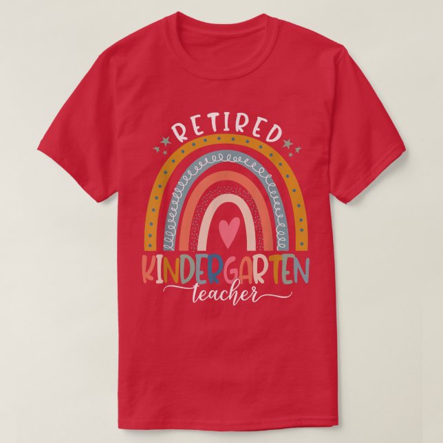 Teach Kärlek Inspire Boho Rainbow Retrött Kinderga T Shirt (Design framsida)