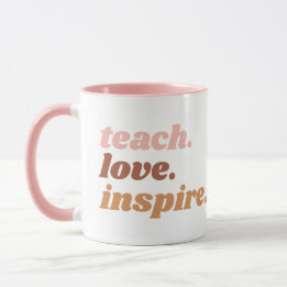 Teach Kärlek Inspire Boho Teacher-uppskattning Mugg
