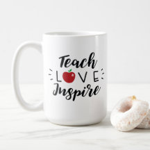 Teach Kärlek Inspire Coffee Mugg
