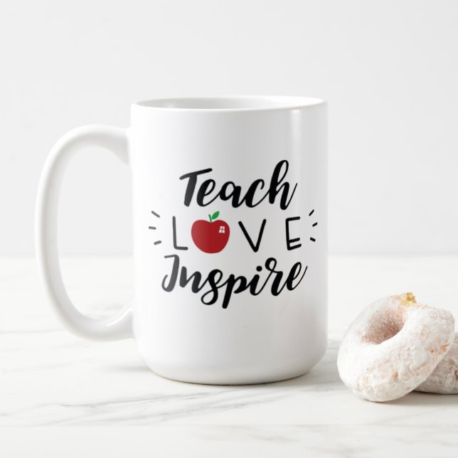 Teach Kärlek Inspire Coffee Mugg (Med munk)