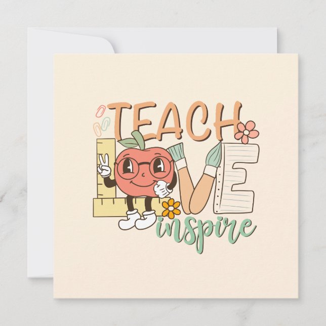 Teach Kärlek Inspire - Cute School Supplies (Framsida)