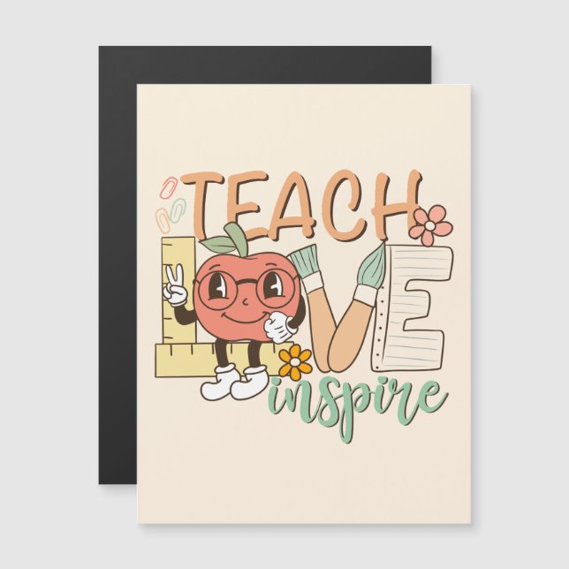 Teach Kärlek Inspire - Cute School Supplies (Fram/baksida)