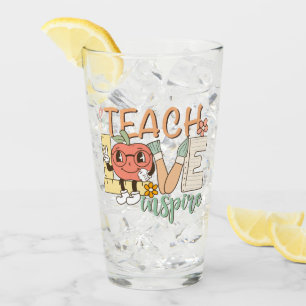 Teach Kärlek Inspire - Cute School Supplies Glaskopp