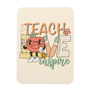 Teach Kärlek Inspire - Cute School Supplies Magnet