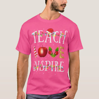 Teach Kärlek Inspire Funny jul T Shirt