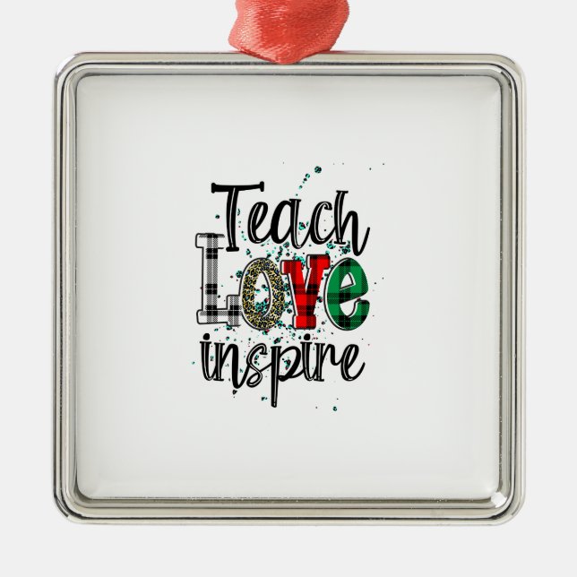 Teach Kärlek Inspire Julgransprydnad Metall (Framsidan)