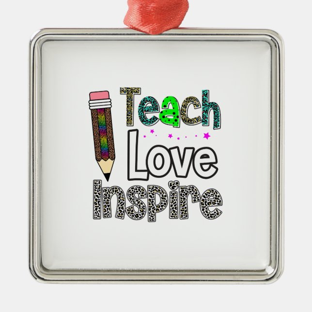 Teach Kärlek Inspire Julgransprydnad Metall (Framsidan)