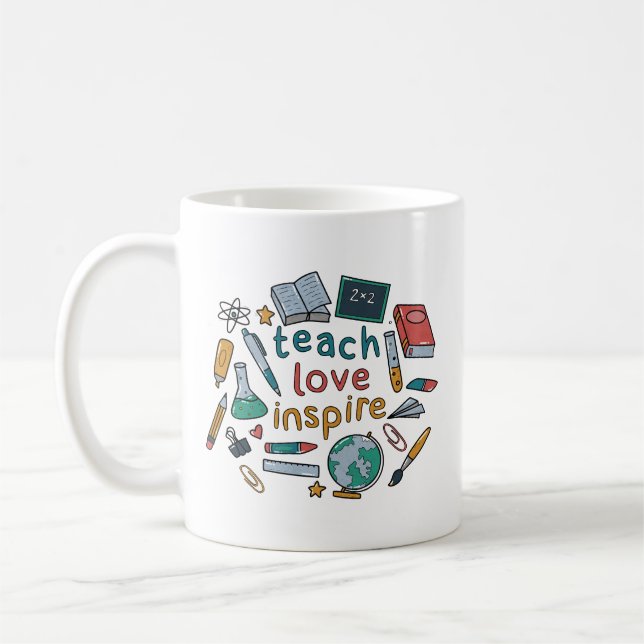 Teach Kärlek Inspire Kaffemugg (Vänster)