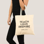 Teach Kärlek Inspire-lärarbedömningsdag för citatt Tygkasse<br><div class="desc">Teach Kärlek Inspire Citat Teacher-utvärderingsdag för Tote-bag</div>