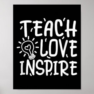 Teach, Kärlek, Inspire, Lärare, Back to school, Te Poster
