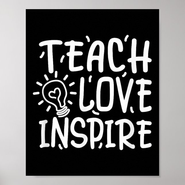 Teach, Kärlek, Inspire, Lärare, Back to school, Te Poster (Framsidan)